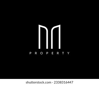 Modern building logo design template for business identity. Vector logo with an abstract view of a tall building.