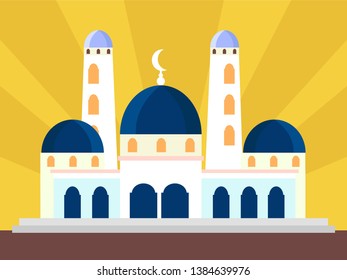 modern building mosque design Suitable for Greeting card, poster, Diagrams, Map, Infographics, Illustration, And Other Graphic Related Assets