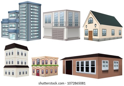 Modern Building on White Background illustration