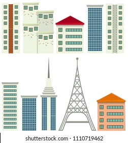 Modern Building on White Background illustration