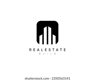 Modern building, planning, structure, apartment, property, construction, architecture and cityscape logo design template.