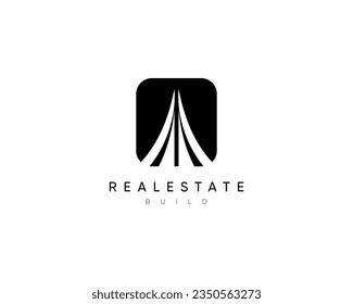 Modern building, planning, structure, apartment, property, construction, architecture and cityscape logo design template.