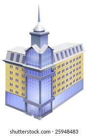 modern building with spire vector