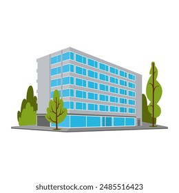 Modern building surrounded by trees