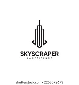 modern building tower illustration logo. elegant, luxurious and sturdy. suitable for the real estate industry, contractors, finance and insurance businesses
