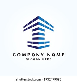 Diseño del logotipo de la torre de construcción moderna