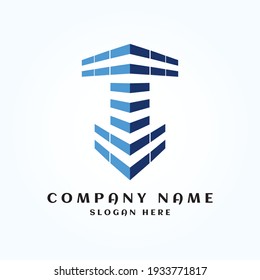 Modern building tower logo symbol 