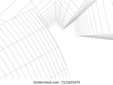 Ilustración moderna del vector de construcción 3d
