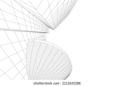 Modern building vector 3d illustration