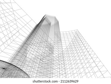 Ilustración moderna del vector de construcción 3d