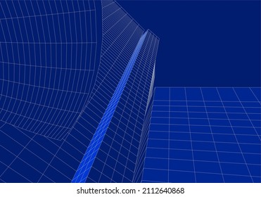 Modern building vector 3d illustration