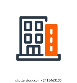 Modern Building Vector Icon Illustration