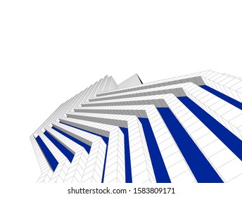 modern buildings, architectural drawing 3d