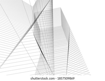 edificio moderno dibujo arquitectónico 3d