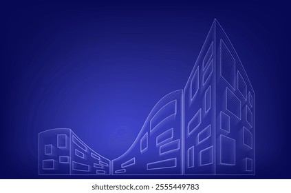 Modern buildings in the city architecture. Vector illustration. Sketch for creativity.
