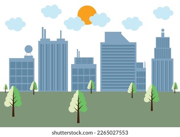Modern buildings, city and town vector Stock Illustration