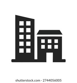 Modern buildings stand side by side in urban landscape illustration