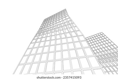 Modern buildings vector 3d illustration
