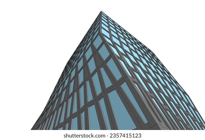 Ilustración vectorial 3d de edificios modernos