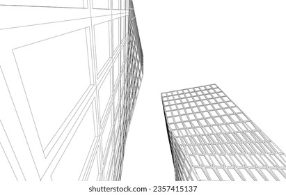 Modern buildings vector 3d illustration