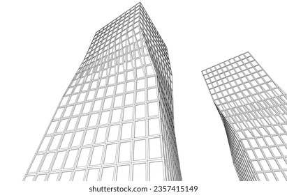 Modern buildings vector 3d illustration