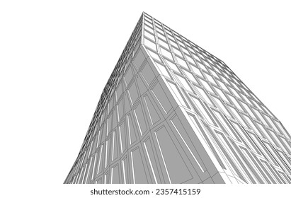 Modern buildings vector 3d illustration