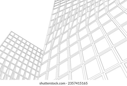 Modern buildings vector 3d illustration