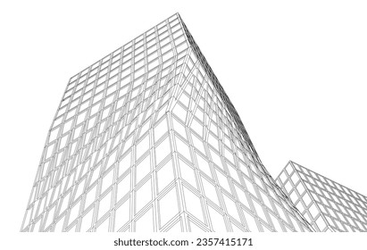 Modern buildings vector 3d illustration