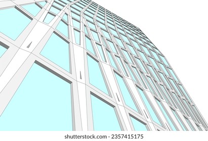 Modern buildings vector 3d illustration