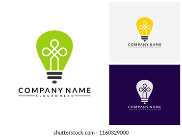Modern Bulb logo designs concept, Pixel Technology Bulb Idea logo template