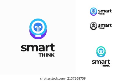 Diseños de diseño de logotipo Bulb moderno vectores de concepto, Icono de logotipo de ideas de bombillas, plantilla de diseños de logotipo Smart Inspiration