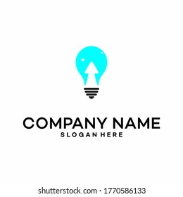 Modern Bulb With Triangle Logo On Bulb Design - Vector.