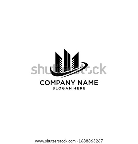 modern buldings logo design vector