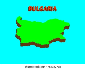 Modern Bulgaria 3d Map on blue background.Vector illustration EPS 10
