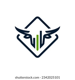 Modern bull finance logo illustration design for your company or business