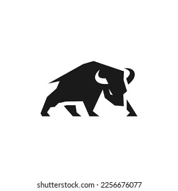 modern bull illustration vector logo