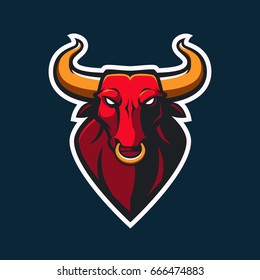 Modern bull logotype design. Eps10 vector illustration.