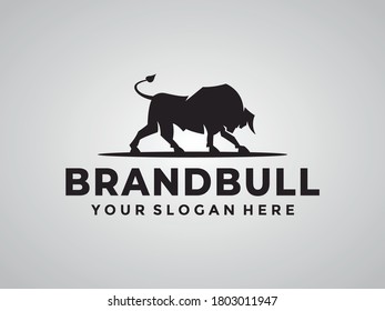 Modern bull silhouette, bull logo design.