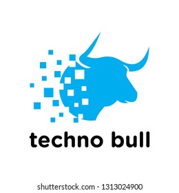 modern bull technology logo and icon