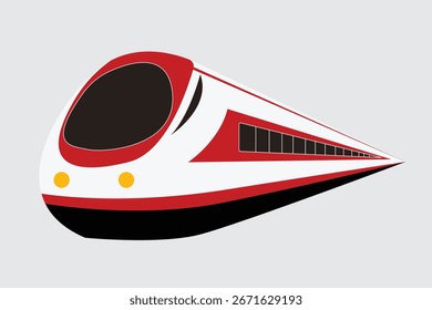 Moderna Ilustración vectorial de trenes bala: diseño de Transportes ferroviarios de alta velocidad