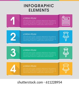 Modern bulletin infographic template. infographic design with bulletin icons includes pin. can be used for presentation, diagram, annual report, web design. 