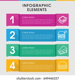 Modern bun infographic template. infographic design with bun icons includes sandwich. can be used for presentation, diagram, annual report, web design.
