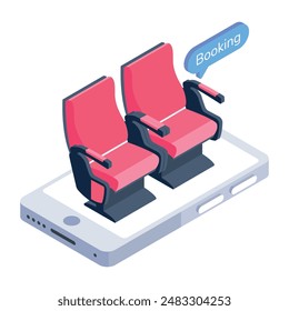 Modern Bundle of Booking Services Isometric Icons 

