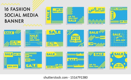Modern Bundle Social Media Poster and Banner Background Vector. Editable Text and Color.