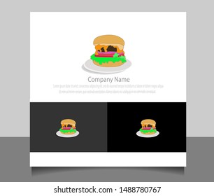 Modern burger icon logo ilustrator template vector. Creative design in eps 10.