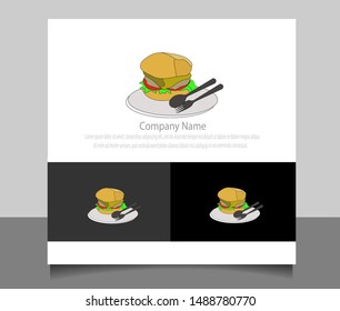 Modern burger icon logo ilustrator template vector. Creative design in eps 10.