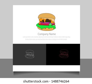Modern burger icon logo template with flat style. Creative design in Eps 10.