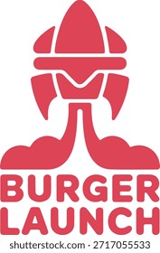 Moderno Burger Lançamento Rocket Logo Design