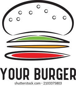 Modern Burger Logo Colourful Black Red Stock Vector (Royalty Free ...