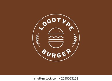 Diseño del logotipo de la hamburguesa moderna Forma de vector de círculo